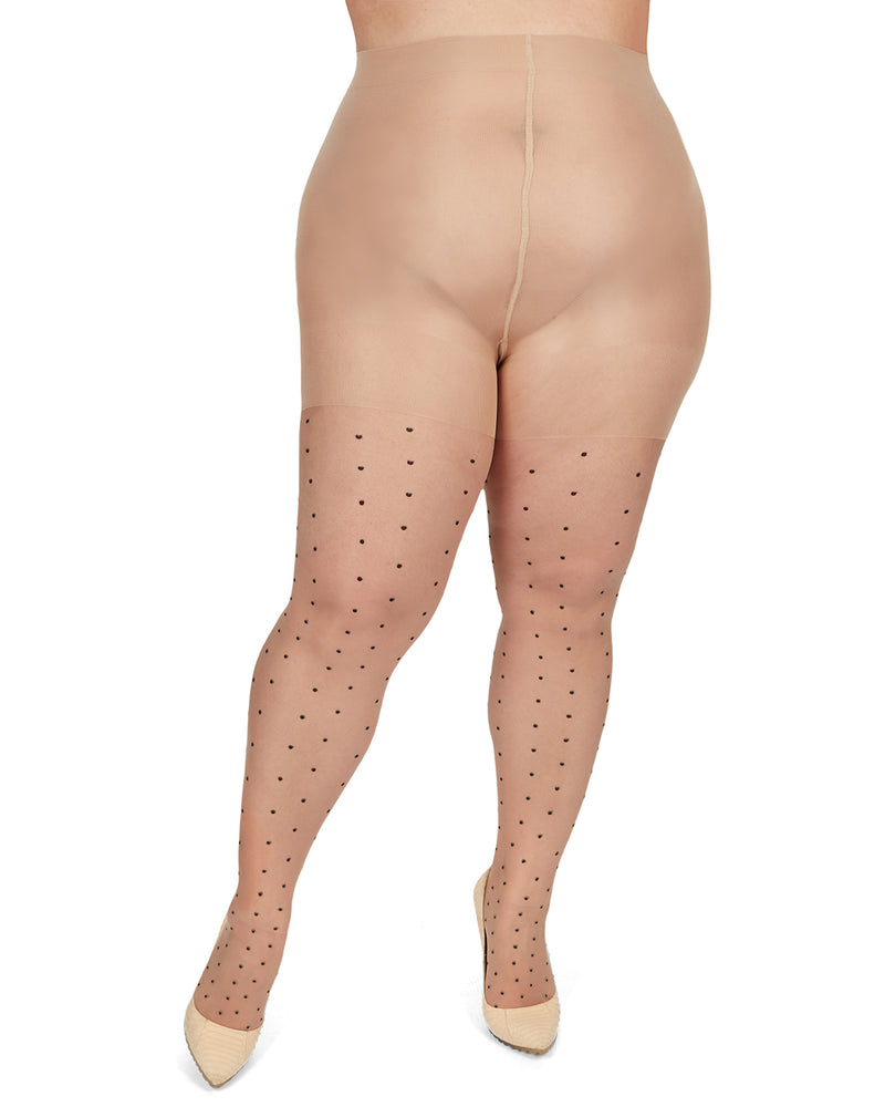 Curvation Women's Plus Size 1 Control Top Sheer Pantyhose Nude 3520 Wide  Band