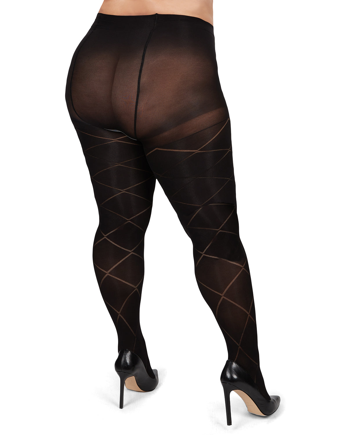 Diamond Opaque Plus Size Curvy Control Top Tights – MeMoi