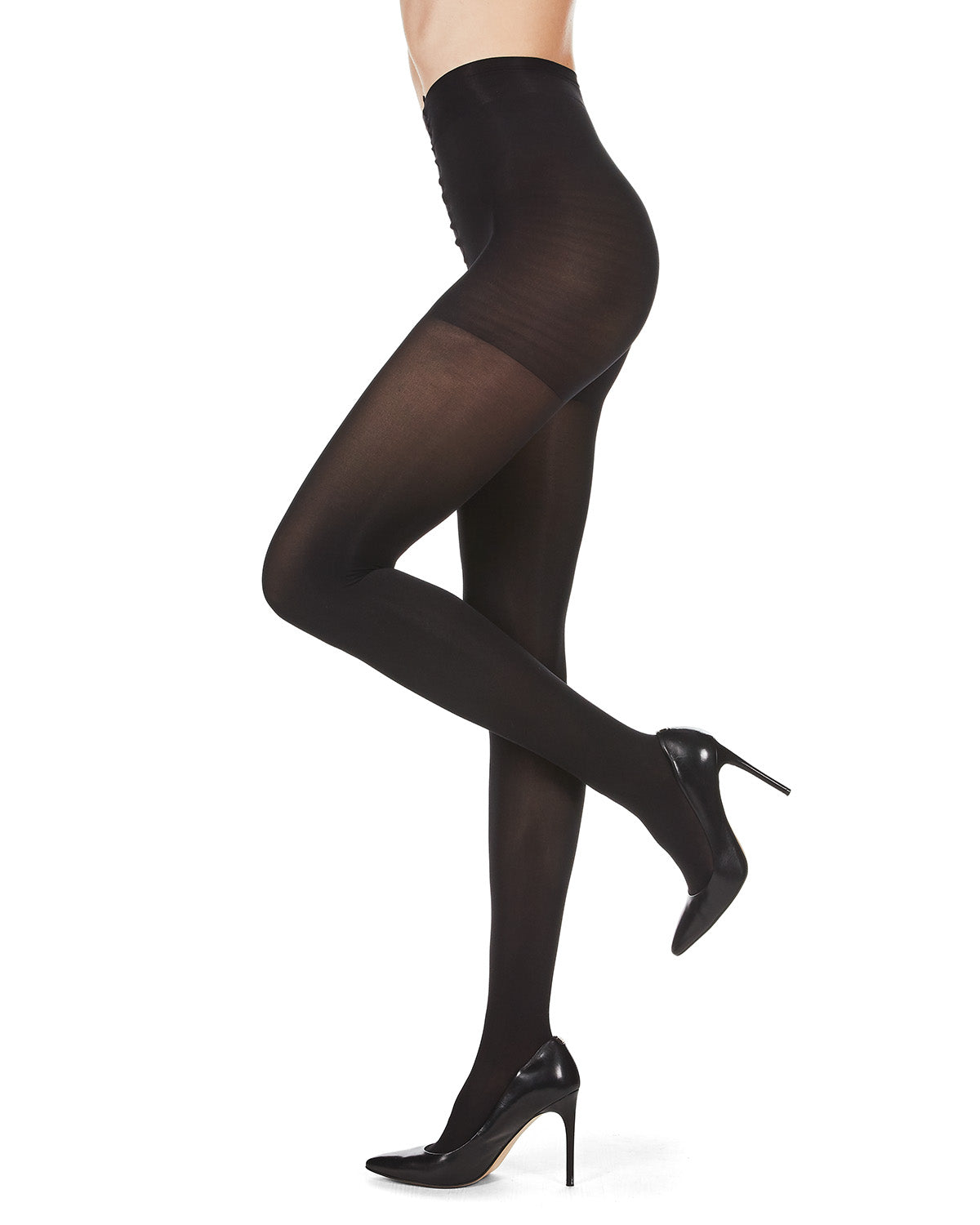 Comfort Cushion Velvet Touch Opaque 80 Denier Pantyhose : Color: Black