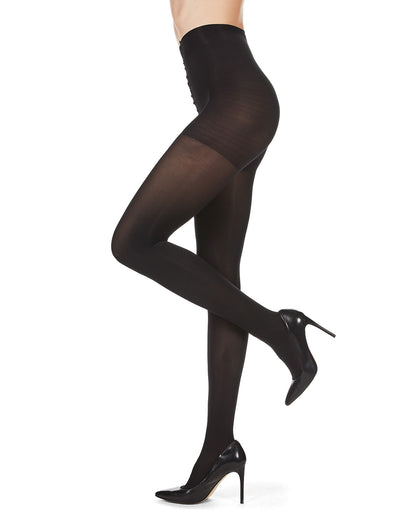 Comfort Cushion Velvet Touch Opaque 80 Denier Pantyhose : Color: Black
