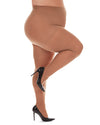 Microfiber Opaque Plus Size Curvy Control Top Tights : Color: Honey