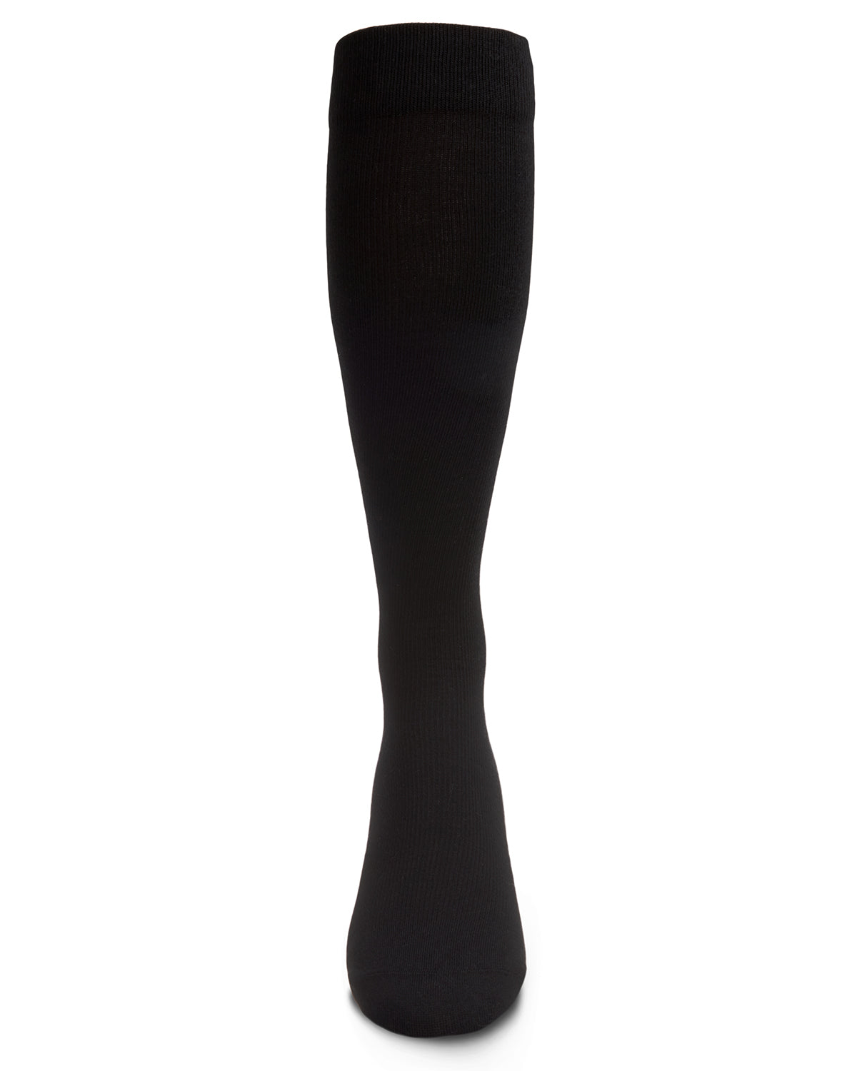 2 Pair Solid Cotton Blend Graduated Compression Socks : Color: Black-Black