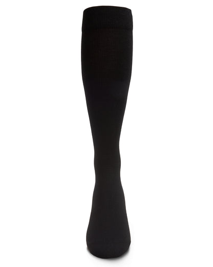 2 Pair Solid Cotton Blend Graduated Compression Socks : Color: Black-Black