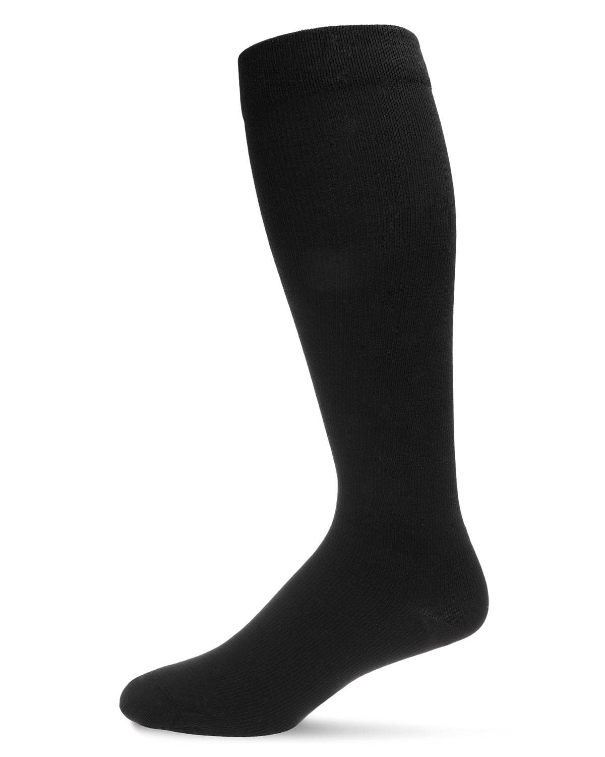 2 Pair Solid Cotton Blend Graduated Compression Socks : Color: Black-Black