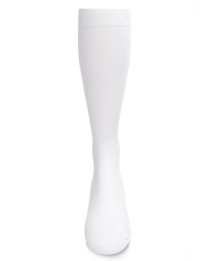 2 Pair Solid Cotton Blend Graduated Compression Socks : Color: Black-Black