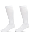2 Pair Solid Cotton Blend Graduated Compression Socks : Color: White-White