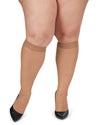 Women's 2 Pair Pack Microfiber Opaque Curvy Knee Highs : Color: Honey