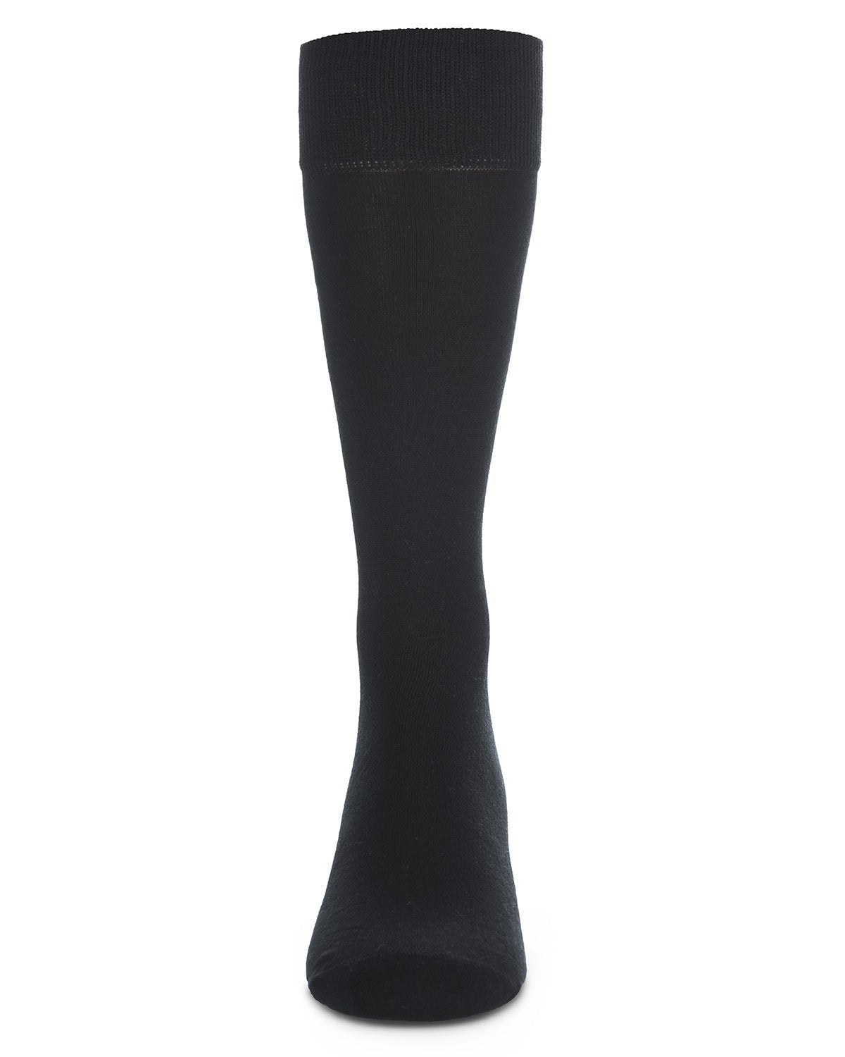 Men's 3 Pair Pack Flat Knit Mercerized Cotton Crew Socks : Color: Black