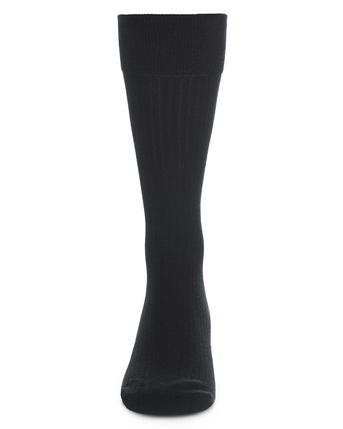 Thin Ribbed Men's Mercerized Cotton Socks 3 Pack : Color: Black