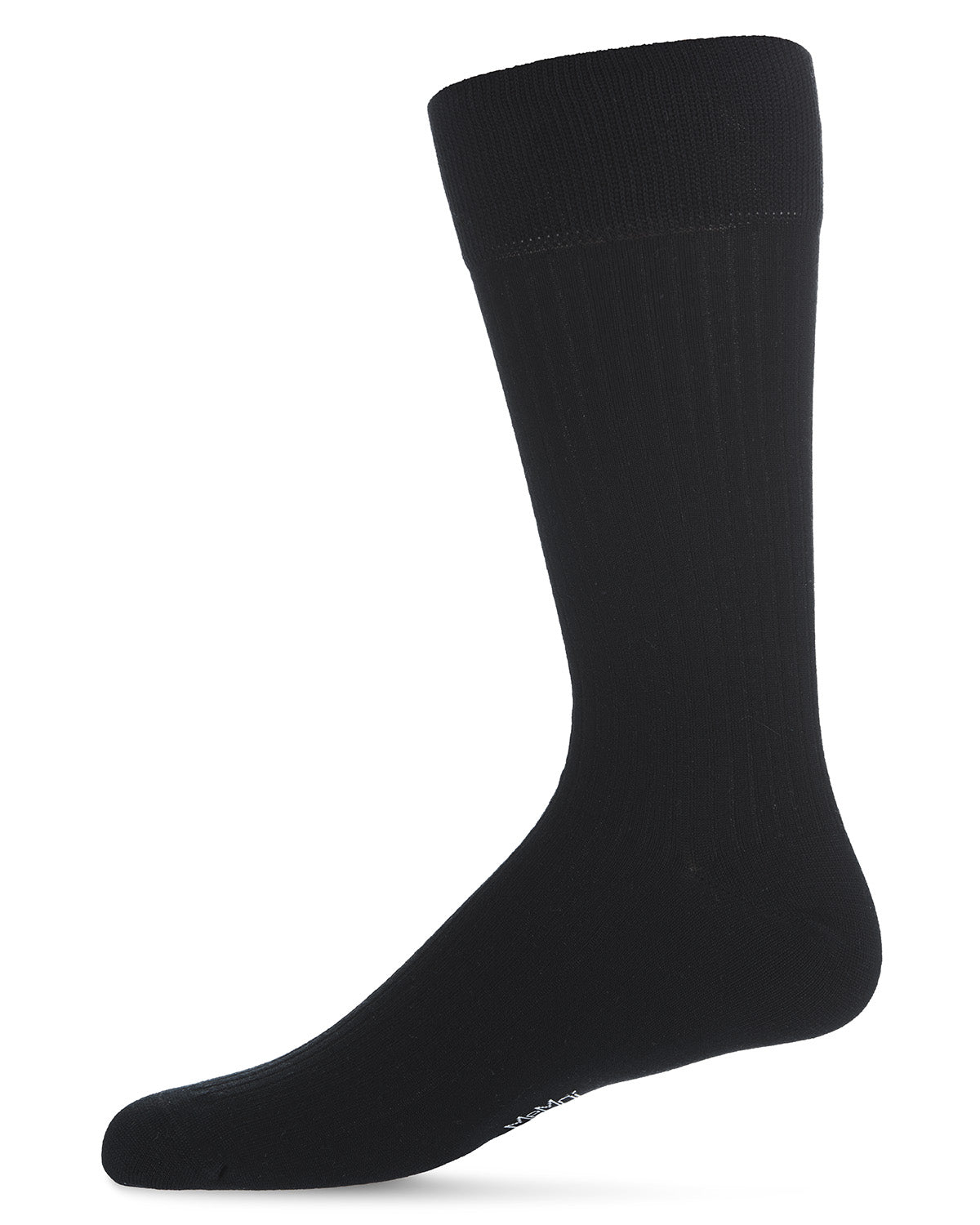 Thin Ribbed Men's Mercerized Cotton Socks 3 Pack : Color: Black