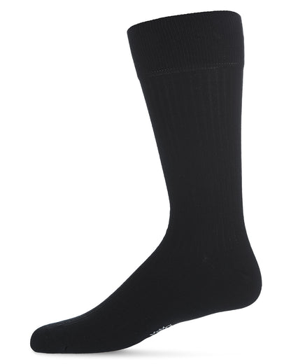Thin Ribbed Men's Mercerized Cotton Socks 3 Pack : Color: Black