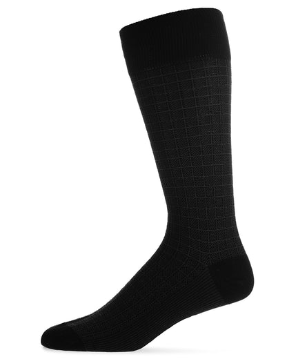 Men's 3 Pair Pack Assorted Mercerized Cotton Blend Crew Socks : Color: Black