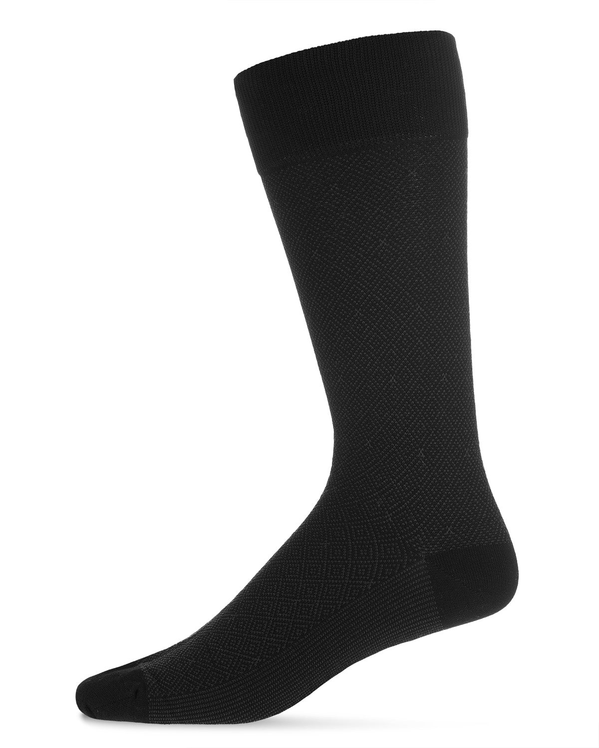 Men's 3 Pair Pack Assorted Mercerized Cotton Blend Crew Socks : Color: Black