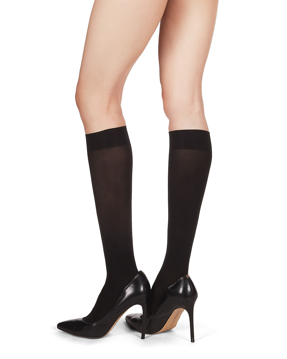 Microfiber Opaque 40 Denier Knee Highs : Color: Black