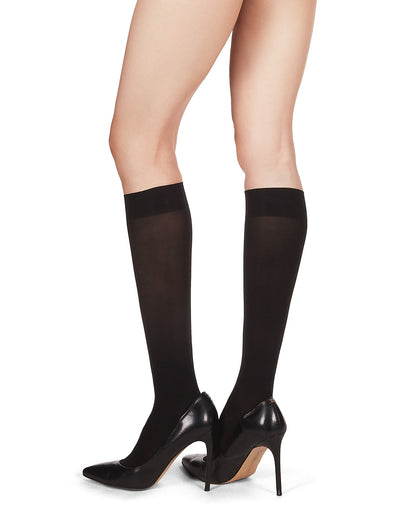 Microfiber Opaque 40 Denier Knee Highs : Color: Black
