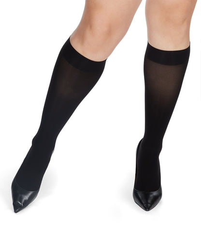 Microfiber Opaque 40 Denier Knee Highs : Color: Black