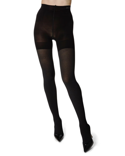 Women's BodySmootHers Pin Rib Shaper Tights : Color: Black