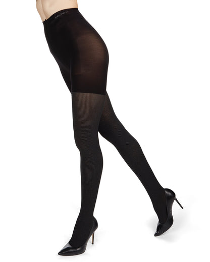 Women's BodySmootHers Pin Rib Shaper Tights : Color: Black