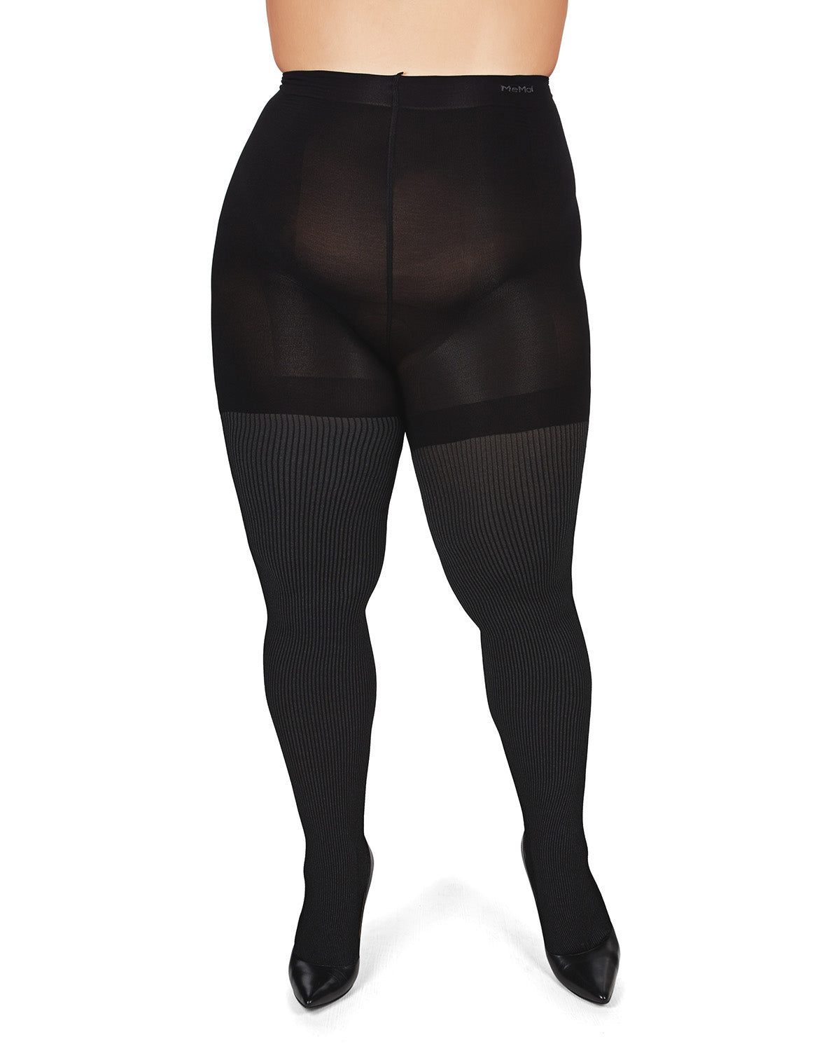 Women's BodySmootHers Pin Rib Shaper Tights : Color: Black