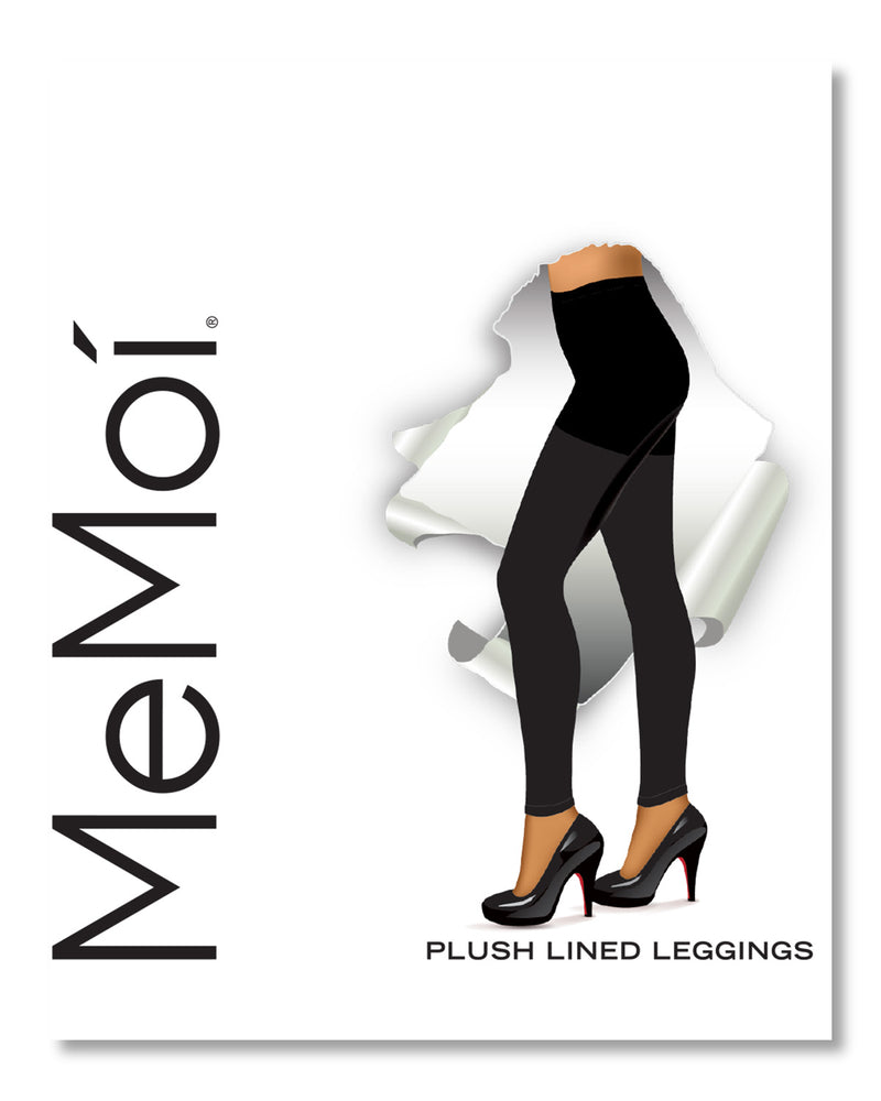 Plus Size Black Plush Lined Footless Leggings Fleece Stockings Tights