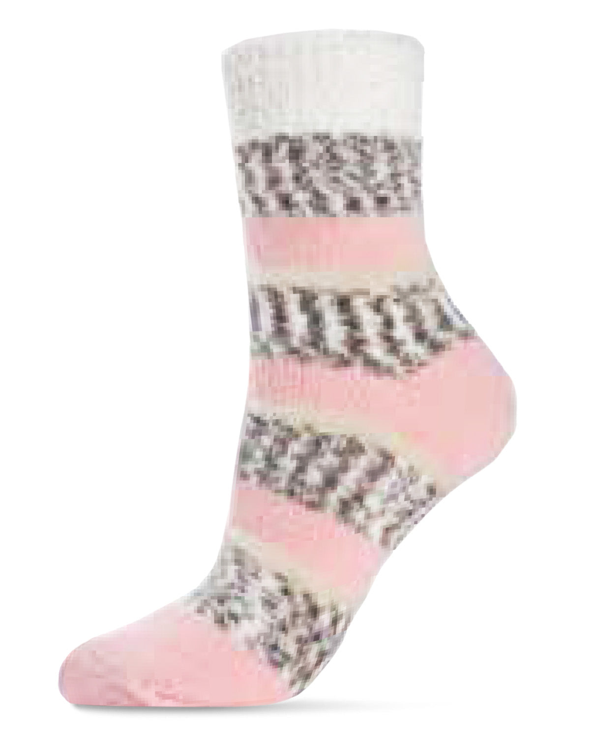 Stripes Spacedye Buttersoft Cozy Lined Cabin Sock : Color: Powder Pink