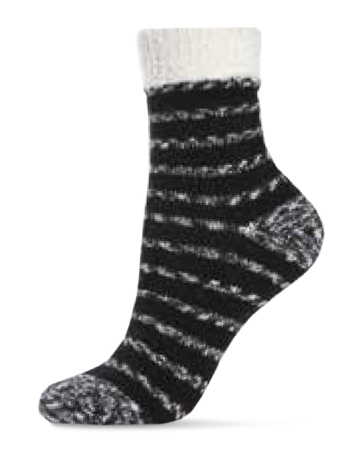 Subtle Stripe Buttersoft Cozy Lined Cabin Sock : Color: Black