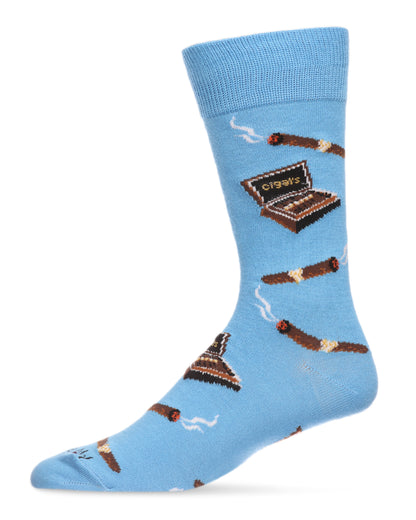 Smoker's Delight Cigar Bamboo Blend Men's Socks : Color: Blue