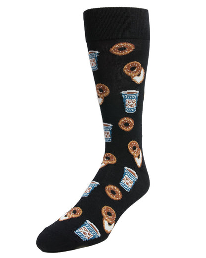 Men's Bagel Shop Bamboo Blend Men's Crew Socks : Color: Black