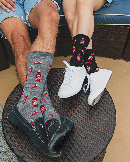 Hot Sriracha Bamboo Blend Crew Socks : Color: Winter White