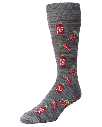 Hot Stuff Sriracha Bamboo Blend Men's Crew Socks : Color: Asphalt