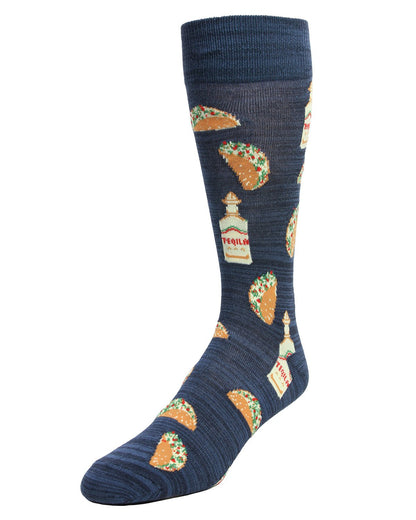 Taco Tuesday Bamboo Blend Novelty Socks : Color: Navy Blazer
