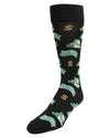 Money Bags Cash Print Bamboo Blend Men's Crew Socks : Color: Black
