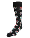 Lucky Cat Maneki-Neko Men's Bamboo Blend Crew Socks : Color: Black