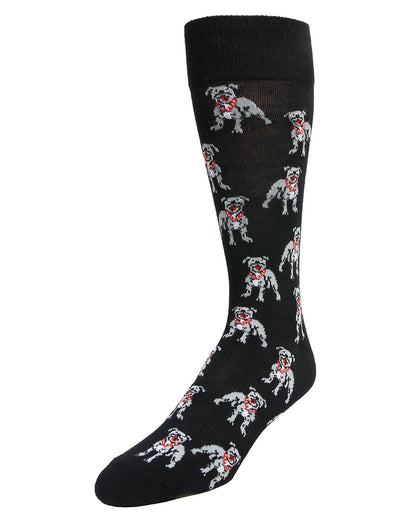 Men's American Bully Dog Bamboo Blend Crew Socks : Color: Black