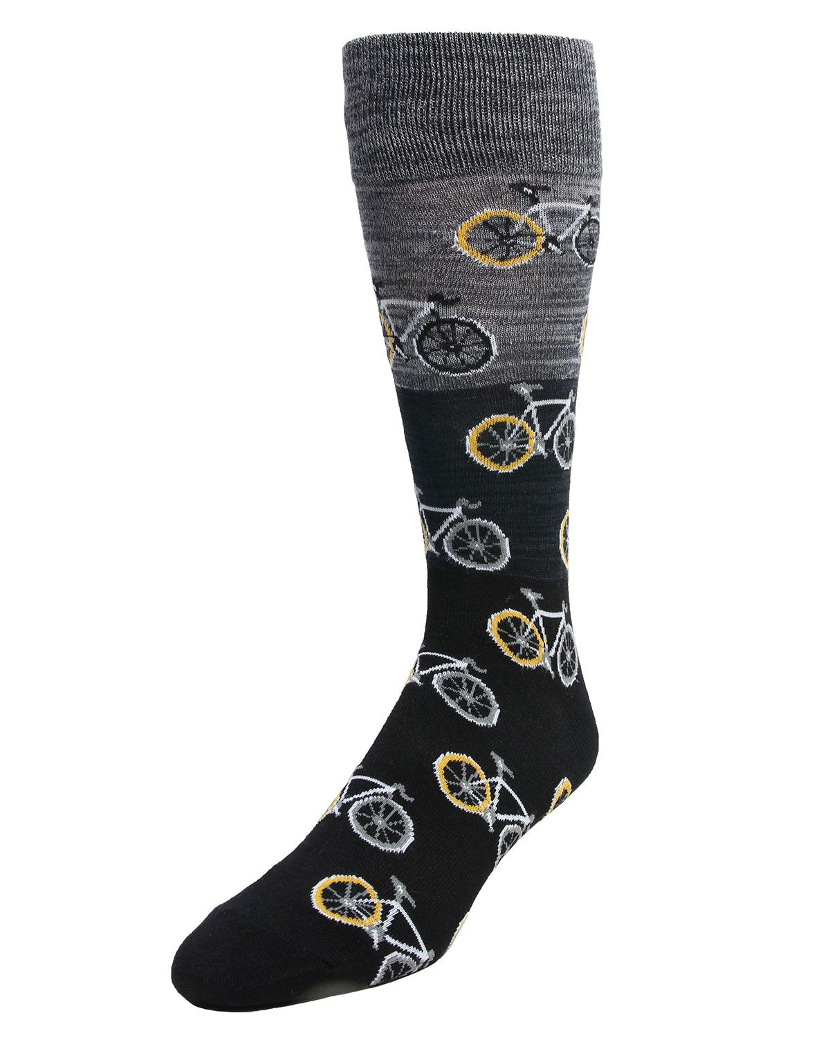 Men's Bicycles Patterned Rayon From Bamboo Crew Socks : Color: Black