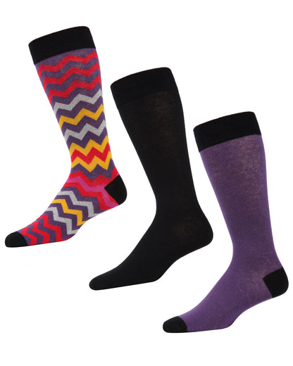 Colorvron Cotton Blend Crew Sock 3 Pack : Color: Black