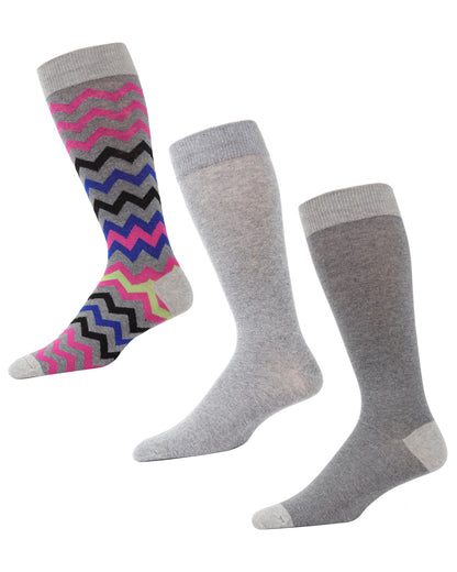 Colorvron Cotton Blend Crew Sock 3 Pack : Color: Light Gray Heather