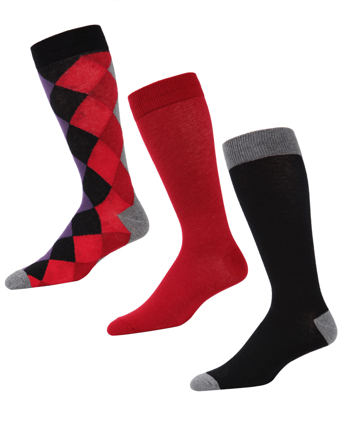 Diamondlap Cotton Blend Crew Sock 3 Pack : Color: Black
