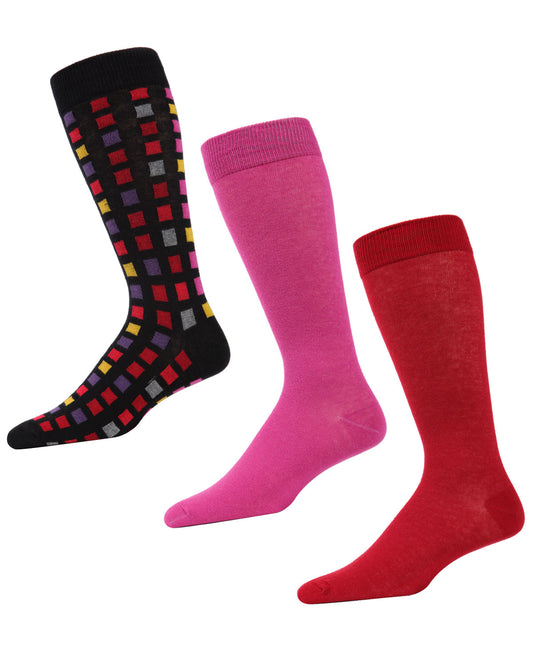 Swatch Box Cotton Blend Crew Sock 3 Pack : Color: Black