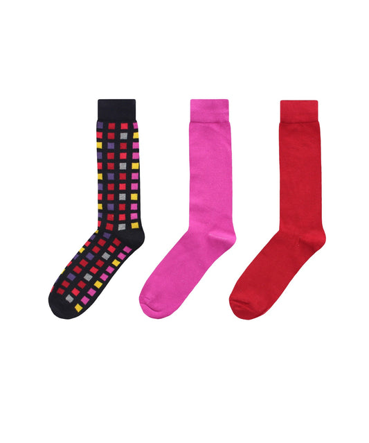 Swatch Box Cotton Blend Crew Sock 3 Pack : Color: Black
