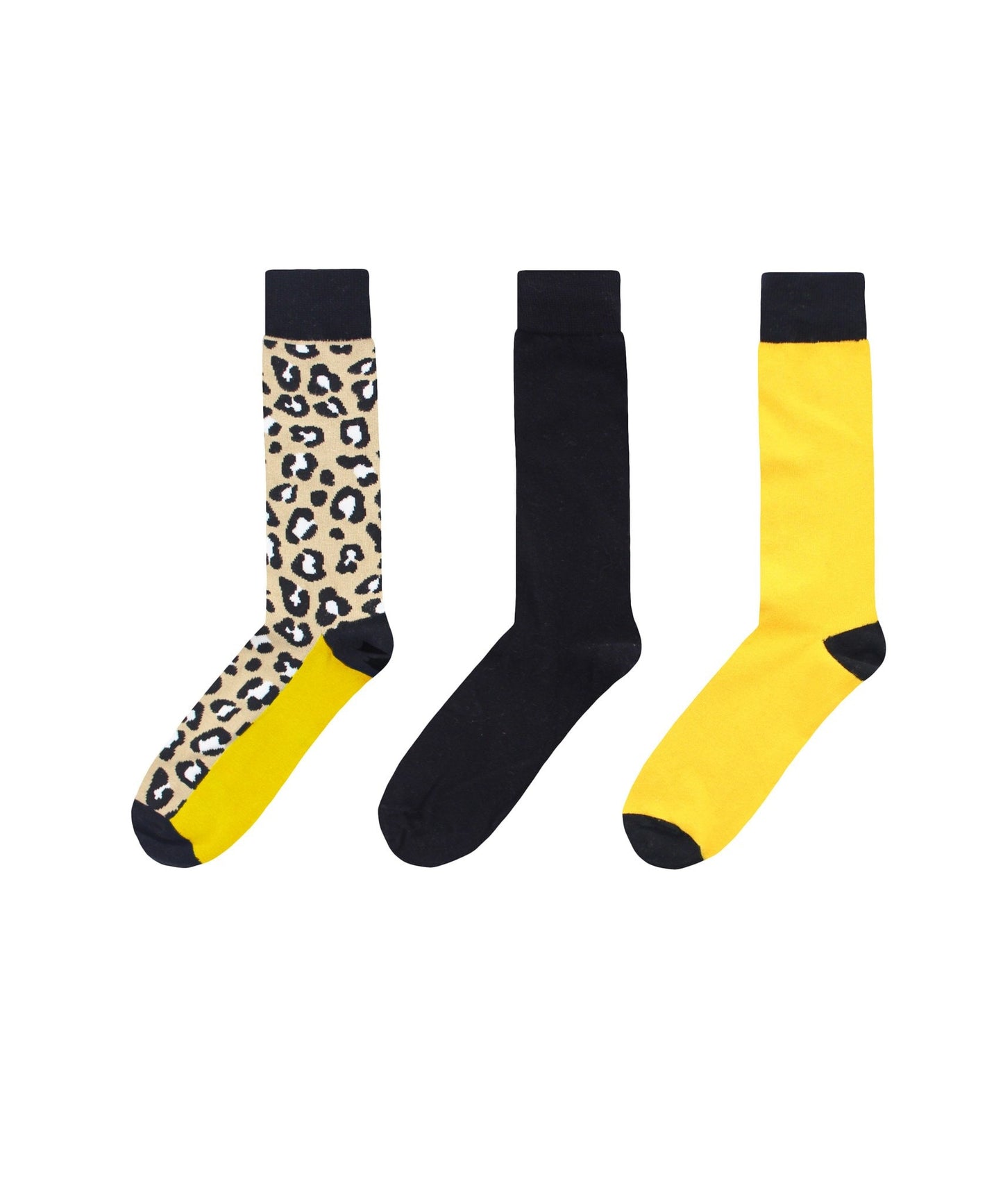 Leopard Pane Cotton Blend Crew Sock 3 Pack : Color: Black/Blue Aster