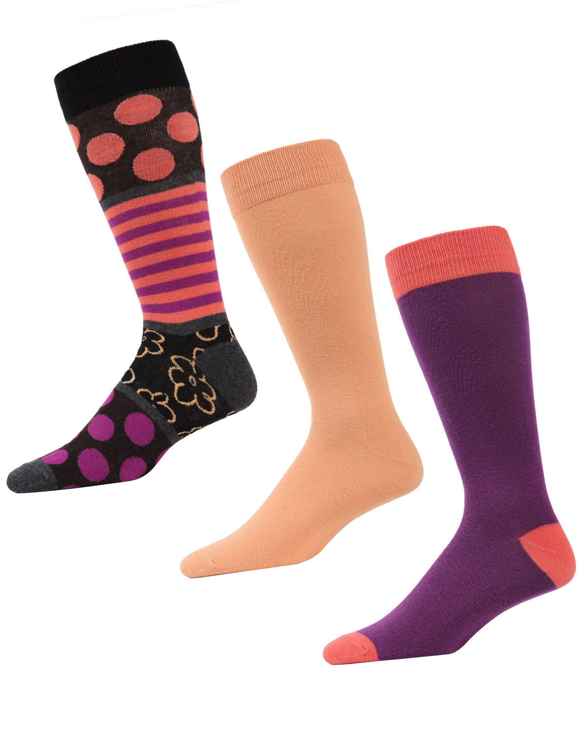 Flowertrast Cotton Blend Crew Sock 3 Pack : Color: Black