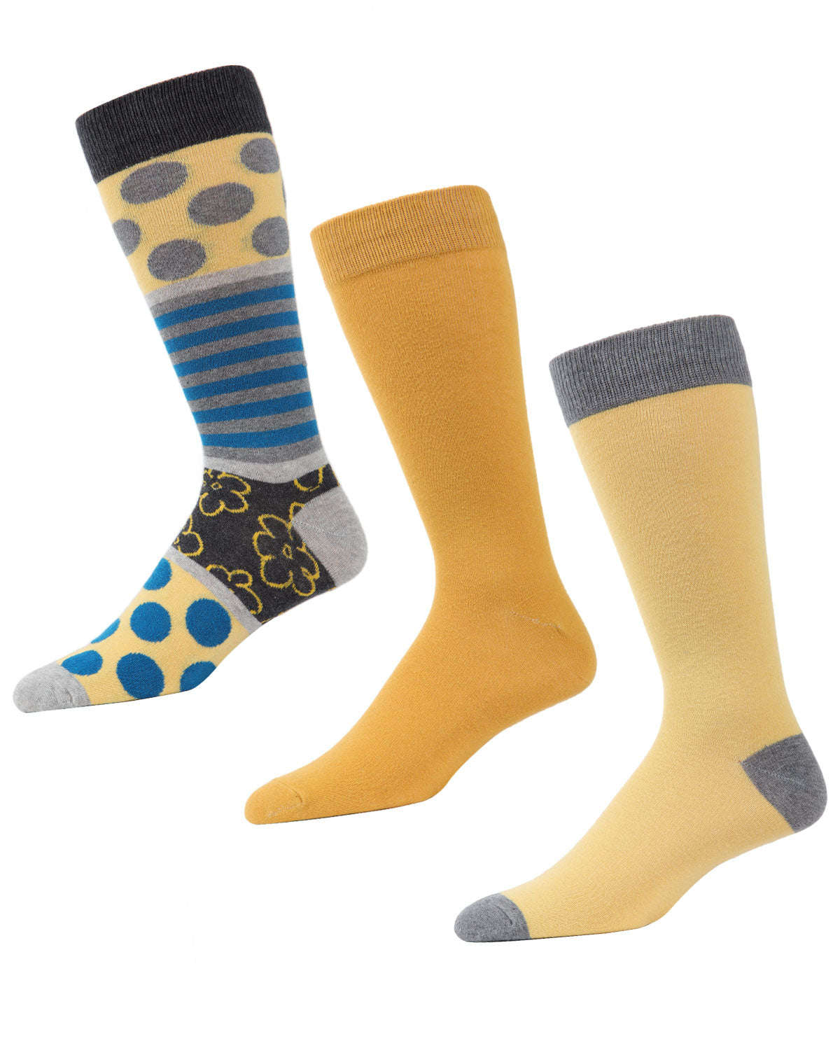 Flowertrast Cotton Blend Crew Sock 3 Pack : Color: Charcoal
