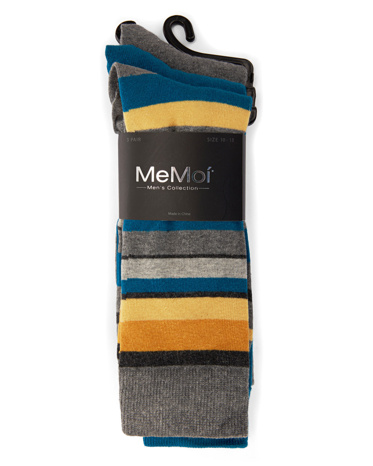 Striped Cotton Blend Crew Sock 3 Pack : Color: Gray Heather
