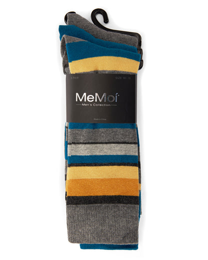 Striped Cotton Blend Crew Sock 3 Pack : Color: Gray Heather