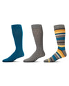 Striped Cotton Blend Crew Sock 3 Pack : Color: Gray Heather