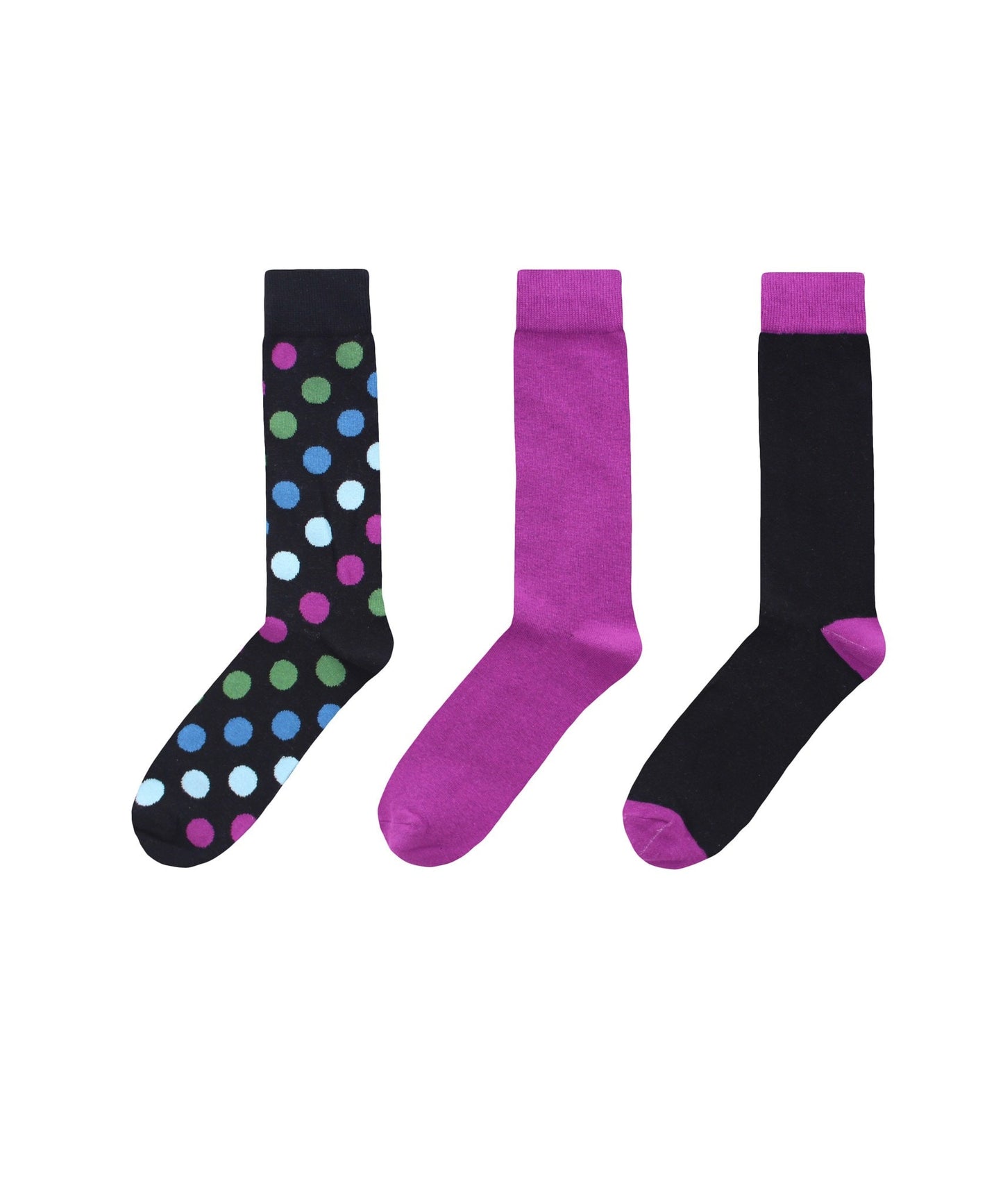 Dotagonal Cotton Blend Crew Sock 3 Pack : Color: Black/Red