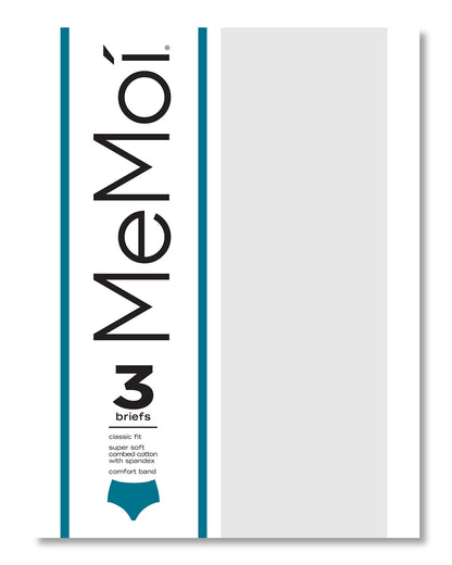 Ladies Combed Cotton Basic Brief Underwear 3-Pack : Color: 