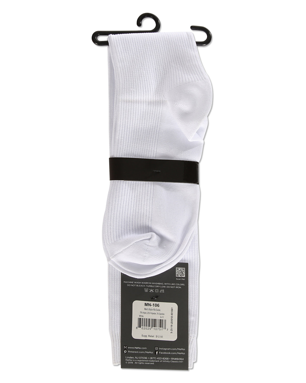 Men's Breathable & Soft Rib Socks : Color: Black