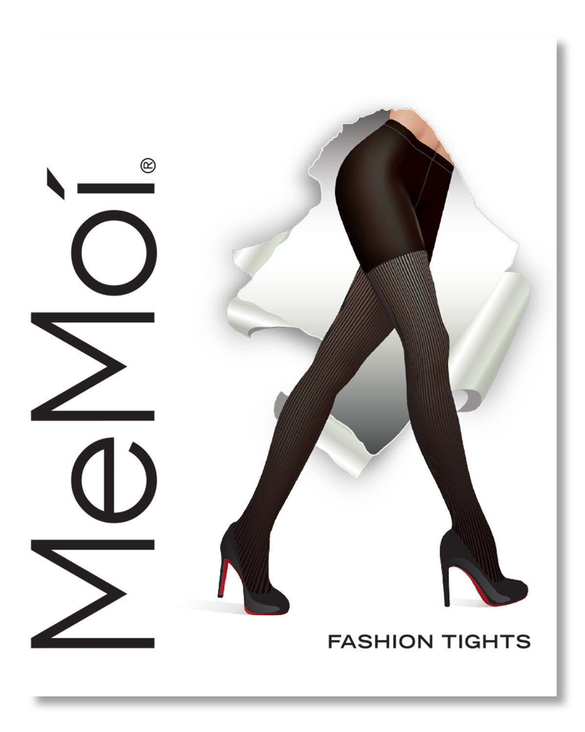 Women's Twin Rib Opaque Nylon Control Top Tights : Color: Black